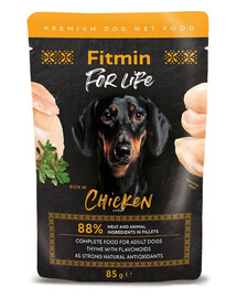 FITMIN For Life Dog Adult Chicken Nassfutter Huhn mit Kräutern in Soße 85g