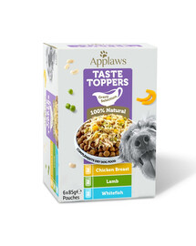 APPLAWS Dog Taste Toppers Gravy Selection Miltipak Mix-Paket in Soße 6x85 g