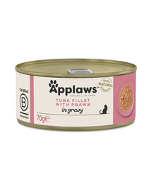 APPLAWS Cat Adult Tuna with Prawn in Gravy Thunfischfilet mit Garnelen in Soße 70 g