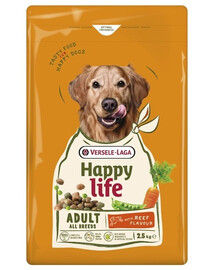 VERSELE-LAGA Happy Life Trockenfutter mit Rind für alle aktive Hunde 2,5kg