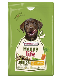 VERSELE-LAGA Happy Life Junior Trockenfutter mit Huhn für Welpen und junge Hunde 2,5 kg
