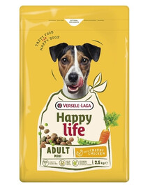 VERSELE-LAGA Happy Life Adult Mini mit Huhn Futter für kleine Hunde 2,5 kg
