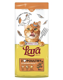 VERSELE-LAGA Lara Adult Turkey and Chicken Trockenfutter mit Truthahn und Huhn für Katzen 12,5 kg