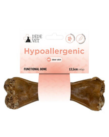 PAKA ZWIERZAKA PEPE Vet Knochen Hypoallergen für empfindliche Hunde Rehhaut 13,5 cm (42g)