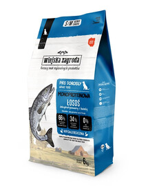 WIEJSKA ZAGRODA Trockenfutter mit Lachs Monoprotein für adulte Hunde S/M getreidefrei 6 kg