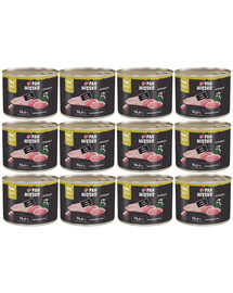 PAN MIĘSKO Nassfutter mit Pute, Gans und Kamille für adulte Katzen hypoallergen 12x200 g
