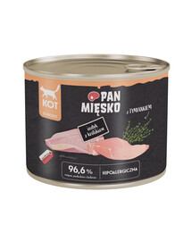 PAN MIĘSKO Nassfutter Pute mit Kaninchen für Katzen 200 g