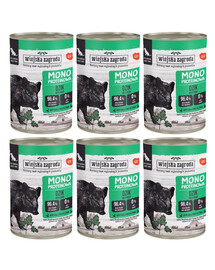 WIEJSKA ZAGRODA Nassfutter Wildschwein Monoprotein für adulte Hunde getreidefrei 6x400 g