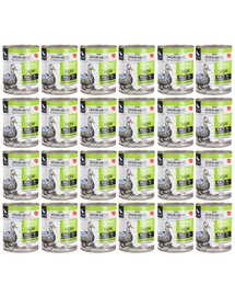 WIEJSKA ZAGRODA Nassfutter mit Ente Monoprotein für adulte Hunde getreidefrei 24x800 g