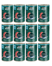 PAN MIĘSKO mit Kräutern Pastete mit Thunfisch für adulte Hunde hypoallergen 12x400 g