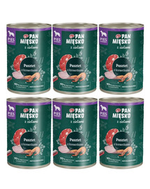 PAN MIĘSKO mit Kräutern Pastete mit Garnelen für adulte Hunde hypoallergen 6x400 g