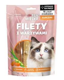 PAN MIĘSKO Filets Hähnchen mit Gemüse Leckerli für Katzen 100 g
