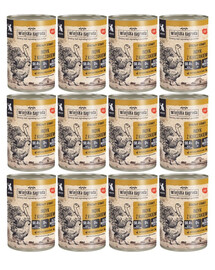 WIEJSKA ZAGRODA Nassfutter Pute mit Huhn für Kätzchen getreidefrei 12x400g