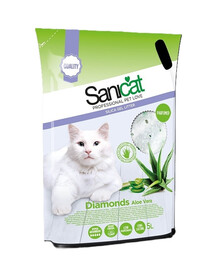 SANICAT Diamonds Aloe Vera absorbierende Katzenstreu 5 L