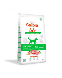 CALIBRA Life Adult Medium Breed Lamb Trockenfutter mit Lamm für Hunde mittelgroßer Rassen 2,5 kg
