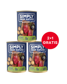 SIMPLY FROM NATURE Nassfutter für Hunde Ziege mit Kartoffeln 400 g (2+1 GRATIS)
