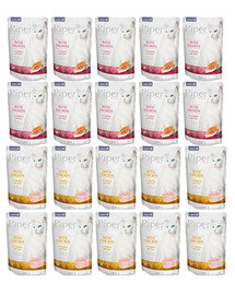 PIPER Animals Nassfutter Mix Geschmacks mit Lachs und Huhn für adulte Katzen 20x100 g