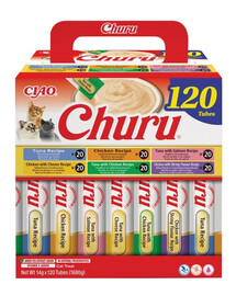 INABA Cat Churu Chicken and Tune Receipe mix cremiger Leckereien mit Huhn und Thunfisch für Katzen 120x14g