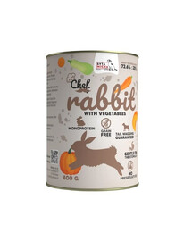 SYTA MICHA Chef Nassfutter Monoprotein Kaninchen mit Gemüse für adulte Hunde 400 g