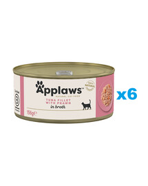 APPLAWS Cat Adult Tuna with Prawn in Broth tuńczyk i krewetki w bulionie 6x156 g