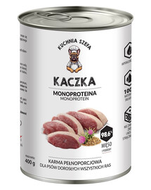 KUCHNIA SZEFA Nassfutter Ente Monoprotein für Hunde aller Rassen 400 g