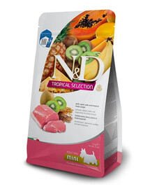 FARMINA N&D Tropical Selection Trockenfutter mit Schweinefleisch und tropischen Früchten für adulte Hunde kleiner Rassen 100 g