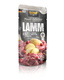 BELCANDO Finest Selection Lamm, Kartoffeln und Cranberries Nassfutter für Hunde 12x125g