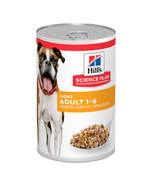 HILL'S Science Plan Canine Adult Light Chicken für übergewichtige adulte Hunde Hühnchen 12x370 g
