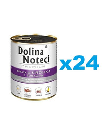 DOLINA NOTECI Premium Nassfutter mit Kaninchen und Moosbeere 24x800g