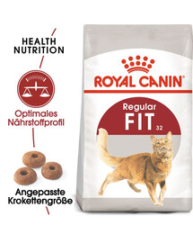 ROYAL CANIN REGULAR FIT 32 Trockenfutter für adulte Katzen, zur Unterstützung eines idealen Zustands 6x400 g