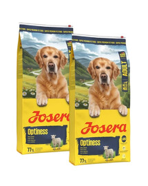JOSERA Adult Optiness Trockenfutter mit Lammfleisch und Reis für mittelgroße und große Hunderassen 2x12,5 kg