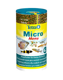 Micro Menu 100 ml 4 rodzaje pokarmu dla rybek tropikalnych