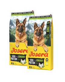 JOSERA High Protein Adult Chicken Hochenergiefutter für Sporthunde 2x12,5 kg