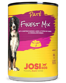 JOSERA JosiDog Pate Finest Mix Pastete mit 5 verschiedenen Fleischsorten für Hunde 24x800g