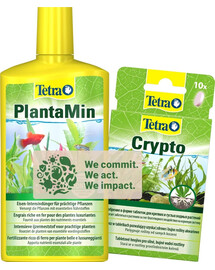 TETRA Dünger für Aquarienpflanzen PlantaMin 500 ml + Crypto 10 Tabl. Pflanzendünger und Wurzelmittel Gratis