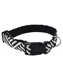BARRY KING Hundehalsband aus strapazierfähigem Gewebe 1,5x30-40cm schwarz-weiße Streifen
