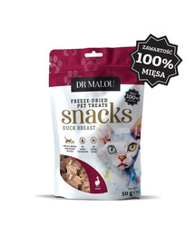 DR MALOU Fleischwürfel 100% gefriergetrocknete Entenbrust 50g Snacks für Katzen