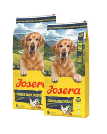 JOSERA Chicken with Sweet Potato Adult Getreidefreies Futter für mittelgroße und große Hunderassen 2x12,5 kg