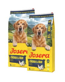 JOSERA Chicken with Rice Adult Leicht verdauliches Futter für mittelgroße und große Hunderassen 2x12,5 kg
