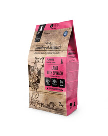 COUNTRY OF ANIMALS Lamb with Spinat Trockenfutter mit Lamm und Spinat für Welpen S, 2 kg
