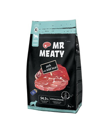 MR MEATY Pork with Wild Boar Trockenfutter mit Schweinefleisch mit Wildschwein für adulte Hunde XL hypoallergen 3 kg