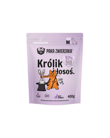 PAKA ZWIERZAKA Trockenfutter mit Kaninchen und Lachs für Katzen M getreidefrei 400g