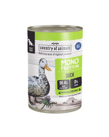 COUNTRY OF ANIMALS Nassfutter Monoprotein Ente für adulte Hunde 400g