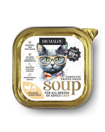 DR MALOU Gefriergetrocknete Suppe mit Huhn und Eigelb für Katzen 12g