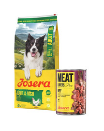 JOSERA Light Vital für Hunde zur Unterstützung der Gewichtskontrolle 12,5 kg + 800g GRATIS