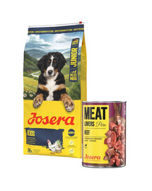 JOSERA Junior Kids für junge Hunde mittelgroßer und großer Rassen 12,5kg + 800g GRATIS