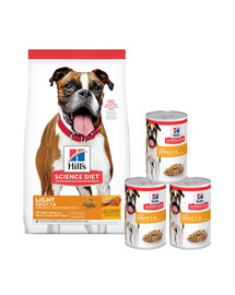 HILL'S Science Plan Adult Light Medium breed mit Huhn 14 kg + 3 Dosen GRATIS