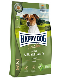 HAPPY DOG Sensible Mini Neuseeland Lamm Trockenfutter mit Lamm und Reis für kleine empfindliche Hunde 2x4 kg