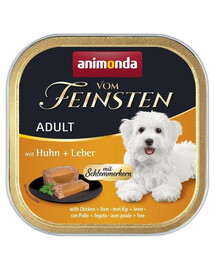 ANIMONDA Vom Feinsten Adult Nassfutter mit Huhn und Leber Pastete für Hunde 150 g