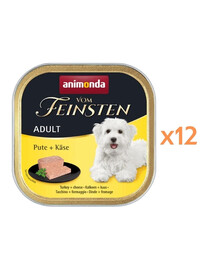 ANIMONDA Vom Feinsten Nassfutter mit Pute und Käse für adulte Hunde 12x150g